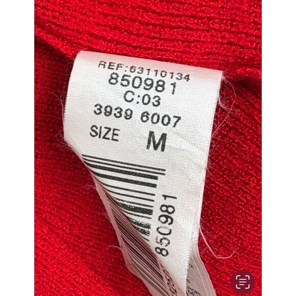 MNG Mango Red Sweater Knit Cardigan Artsy Size M Flowy Classic Closet Staple 90s - Picture 9 of 12